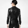 Chaqueta tipo cárdigan de piel napa