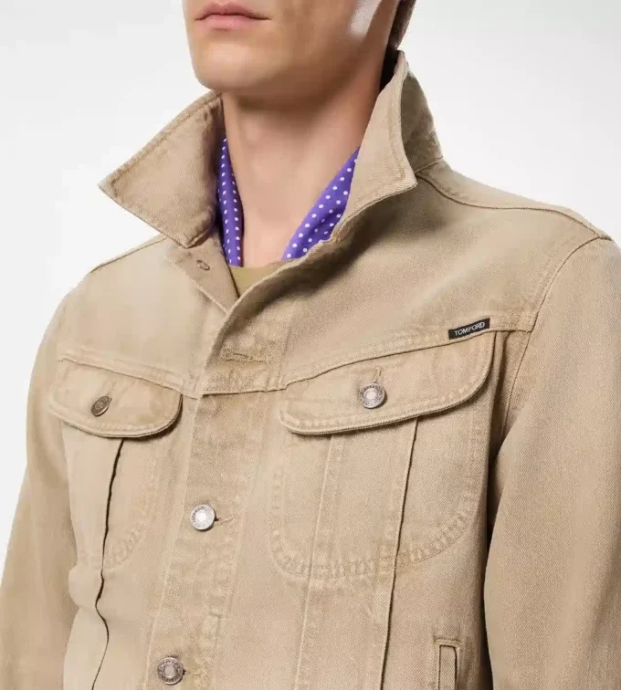 Chaqueta vaquera Icon Denim lavada en color arena