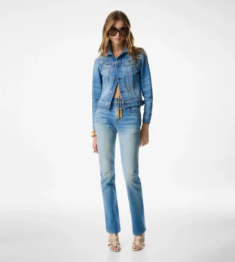 Chaqueta vaquera lavada con piedras de verano