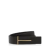 Cinturón reversible Slim T de piel granulada