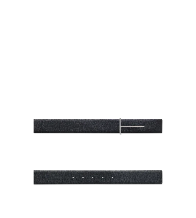 Cinturón reversible Slim T de piel granulada