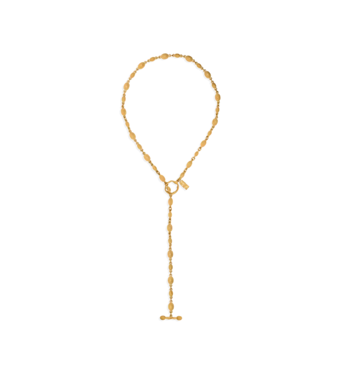 Collar Grace Lariat de latón dorado vintage