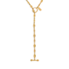 Collar Grace Lariat de latón dorado vintage