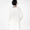 Cárdigan abierto de largo medio de piqué merino con ribetes de satén Cárdigan abierto de largo medio de piqué merino con ribetes de satén
