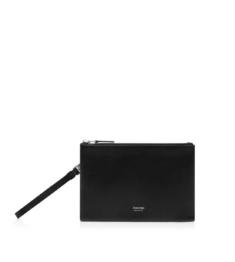 Funda minimalista y delgada de piel granulada con correa para la muñeca