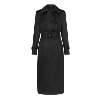 Gabardina con cuello interior de cuero