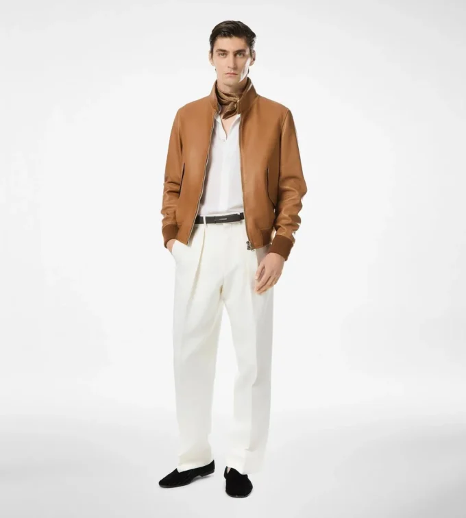 Harrington de piel granulada Harrington de piel granulada
