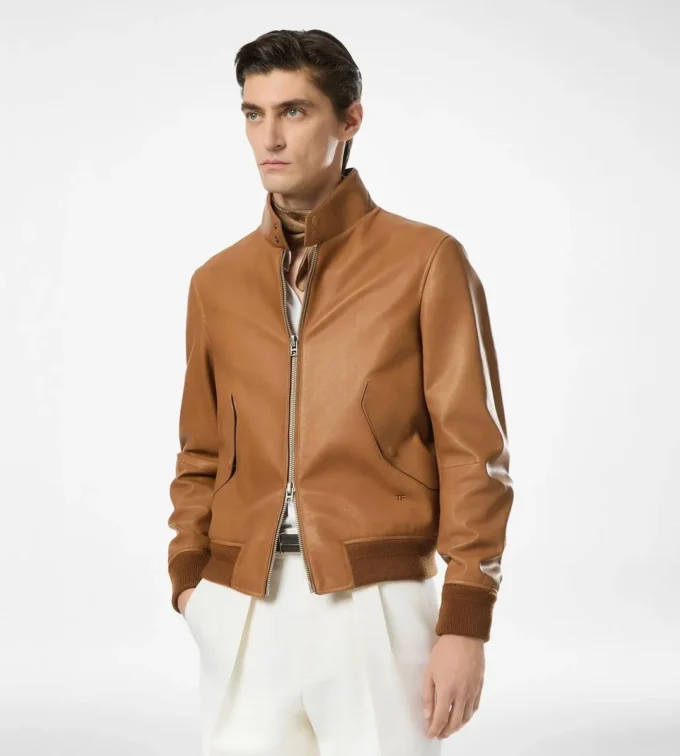 Harrington de piel granulada Harrington de piel granulada
