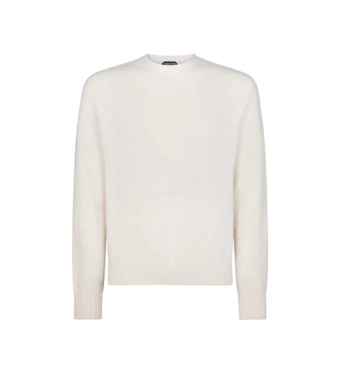 Jersey de cuello redondo de cachemira Scottish Teasel Jersey de cuello redondo de cachemira Scottish Teasel