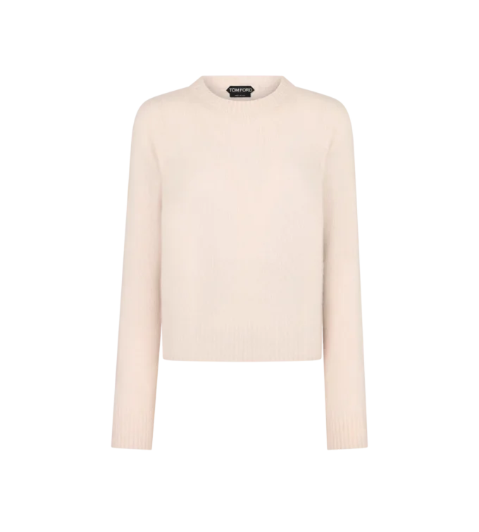 Jersey de cuello redondo de cachemira y seda ultrasuave Jersey de cuello redondo de cachemira y seda ultrasuave
