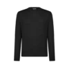 Jersey de cuello redondo sin costuras de alpaca y seda