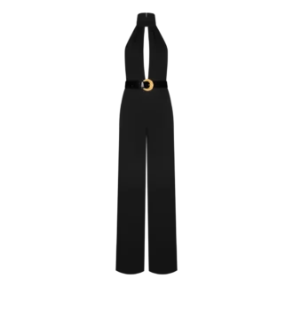 Mono con cuello halter y cinturón «Sable»