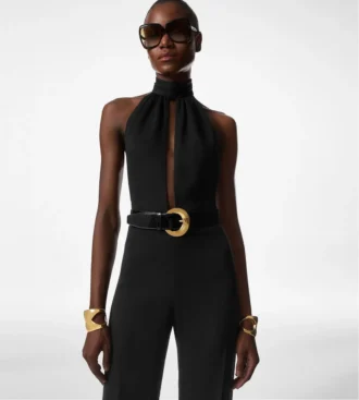 Mono con cuello halter y cinturón «Sable»
