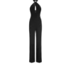 Mono de terciopelo con cuello halter y detalle retorcido en la parte delantera Mono de terciopelo con cuello halter y detalle retorcido en la parte delantera