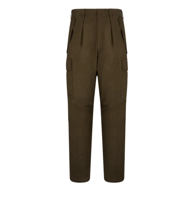 Pantalón cargo de lana, cachemira y seda