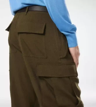 Pantalón cargo de lana, cachemira y seda