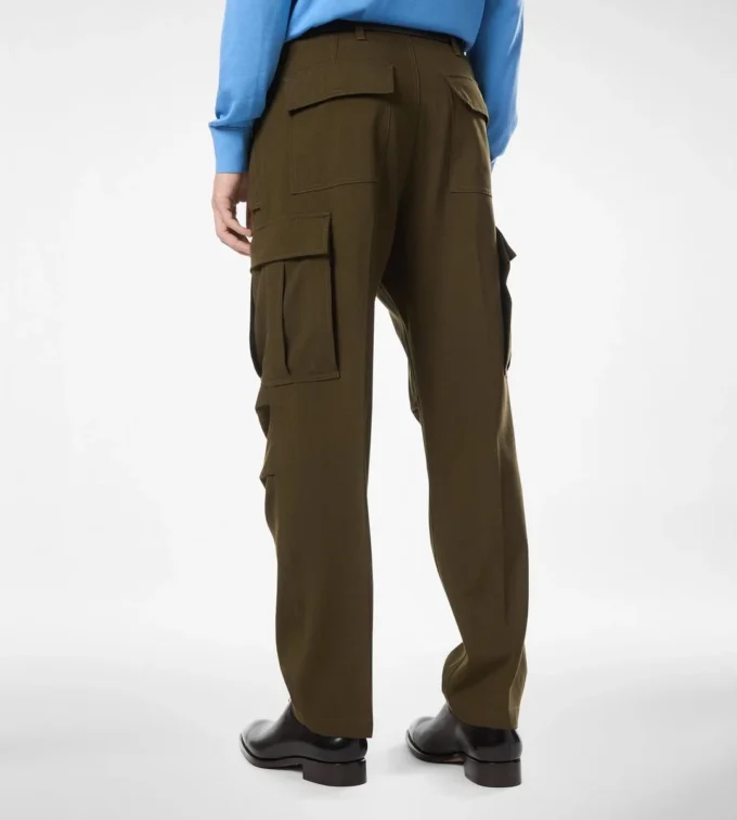 Pantalón cargo de lana, cachemira y seda