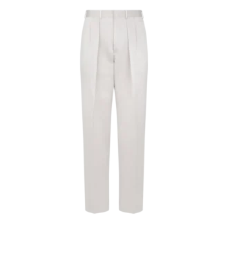 Pantalón de doble pliegue en satén texturizado peinado
