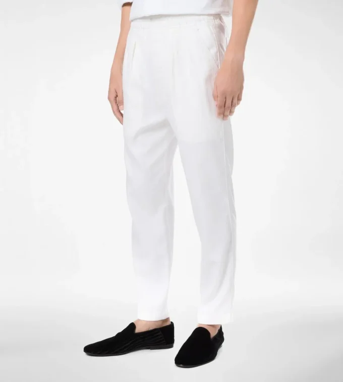Pantalón de estar por casa plisado con rayas en espiga