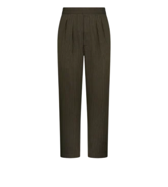 Pantalón de estar por casa plisado de algodón y seda con rayas bengalíes