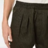 Pantalón de estar por casa plisado de algodón y seda con rayas bengalíes