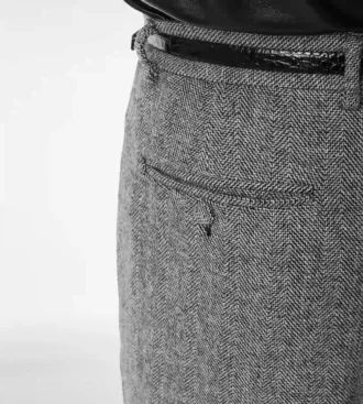 Pantalón doble dividible con diseño en espiga Sharkskin