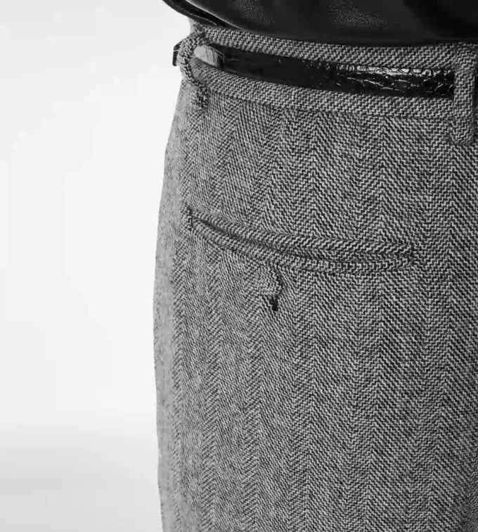 Pantalón doble dividible con diseño en espiga Sharkskin