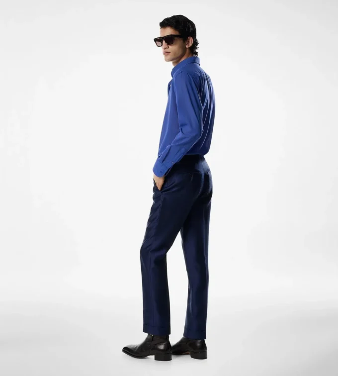 Pantalón Dyllan de sarga de seda y mohair