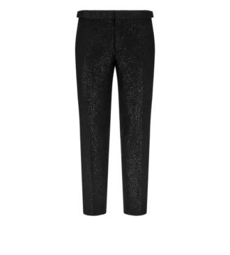 Pantalón ligero bouclé con lentejuelas