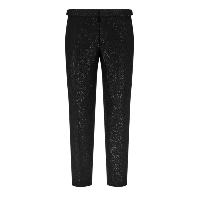 Pantalón ligero bouclé con lentejuelas