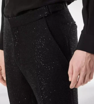 Pantalón ligero bouclé con lentejuelas