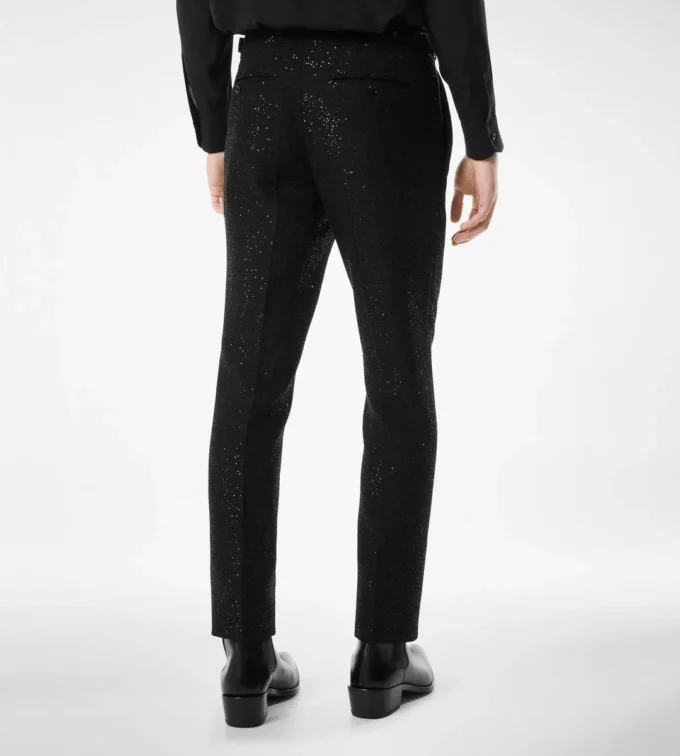 Pantalón ligero bouclé con lentejuelas