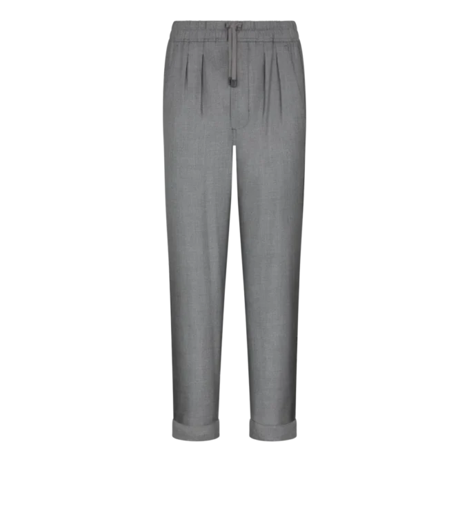 Pantalón ligero de seda teñida con hilo
