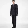Pantalón sutil a rayas con doble pliegue Pantalón sutil a rayas con doble pliegue