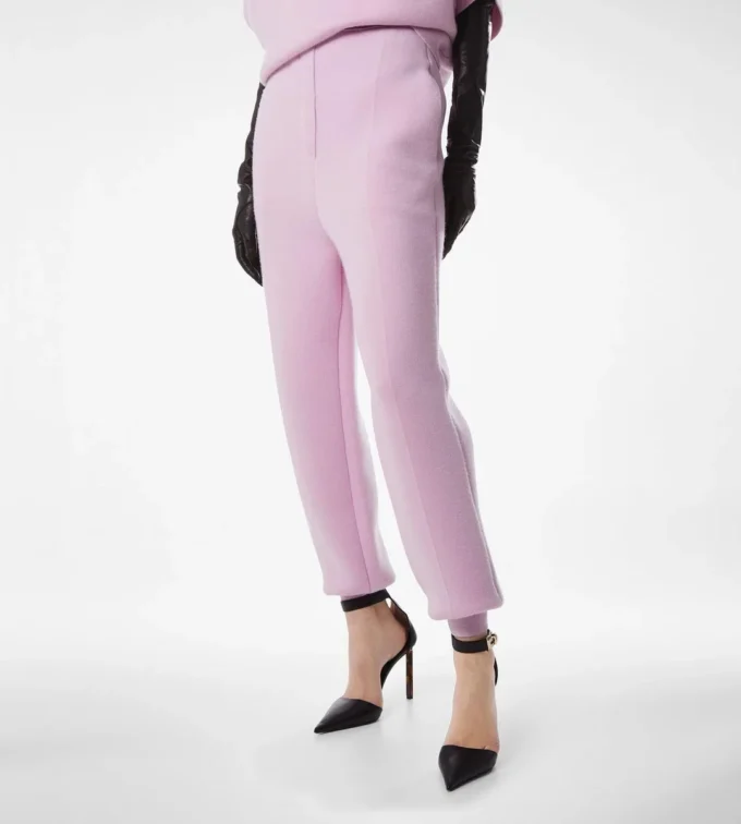 Pantalones de chándal esculturales de mezcla de cachemira ultrafina