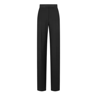 Pantalones de esmoquin de cintura alta de mezcla de lana y seda Pantalones de esmoquin de cintura alta de mezcla de lana y seda