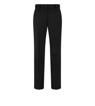 Pantalones de gabardina de lana con ribetes
