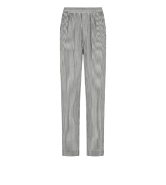 Pantalones de pijama de seda a rayas con ribetes Pantalones de pijama de seda a rayas con ribetes