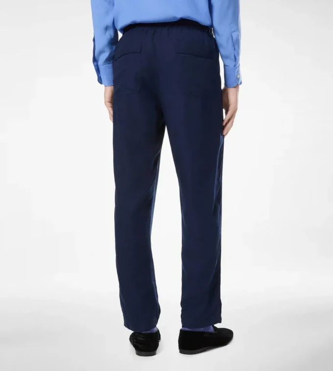 Pantalones ligeros de lyocell con pliegues para estar por casa