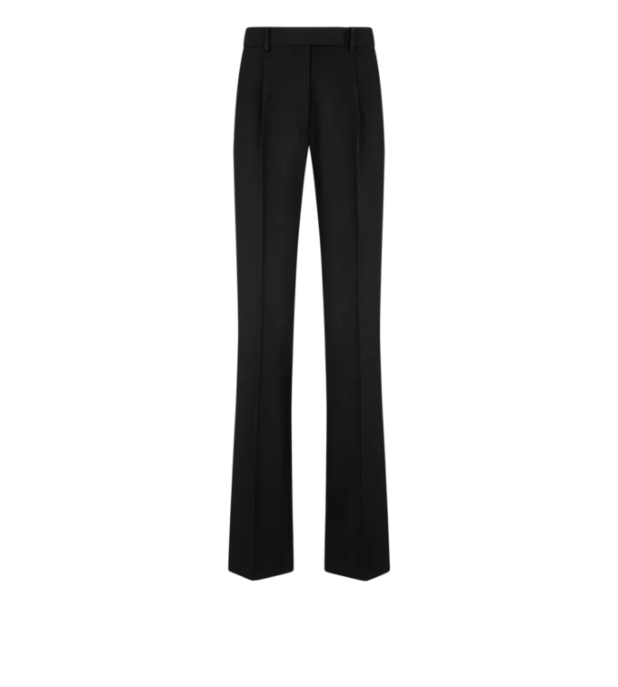 Pantalones rectos con pliegues relajados Sharp Grain De Poudre