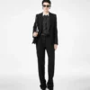 Pantalones rectos con pliegues relajados Sharp Grain De Poudre