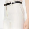 Pantalones rectos de lana y seda con rayas sombreadas Pantalones rectos de lana y seda con rayas sombreadas