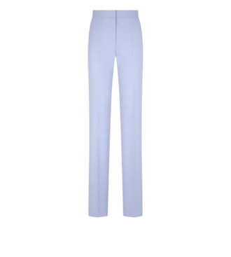Pantalones rectos entallados de lana ligera doble cara