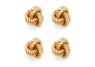 Pendientes de nudo de oro amarillo de 18 quilates