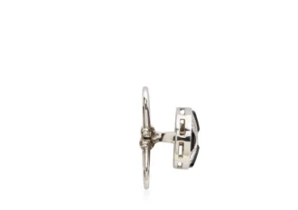 Pendientes redondos de diamantes y ónix Pendientes redondos de diamantes y ónix