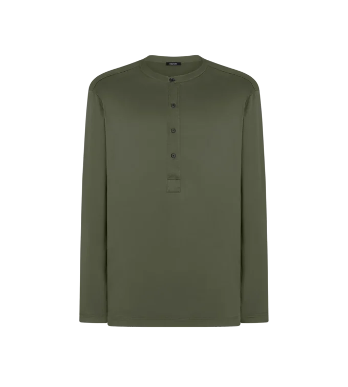 Pijama de seda Henley 