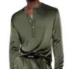 Pijama de seda Henley 