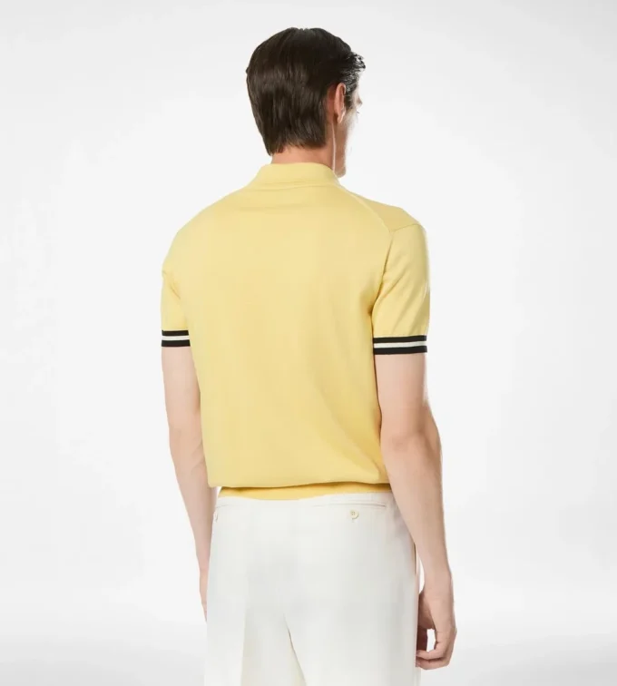 Polo de algodón y seda con ribetes en contraste