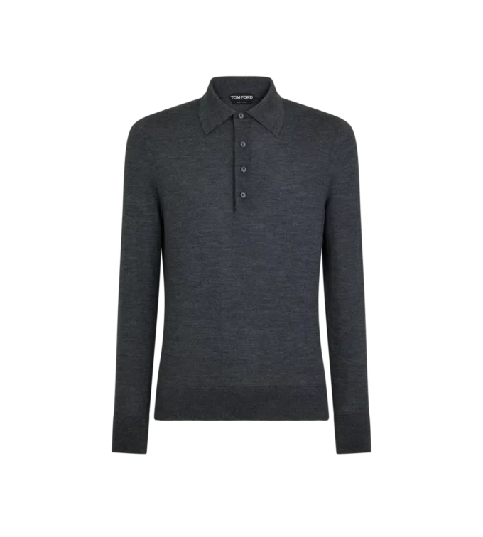 Polo de lana pura de calibre fino