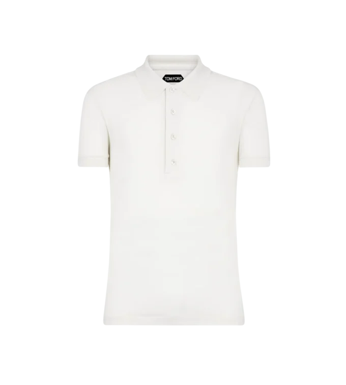 Polo de manga corta de algodón y cachemira